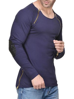 navy blue cotton t-shirt - 14100866 - Standard Image - 2