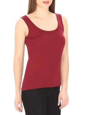 scoop neck solid tank top - 14101361 - Standard Image - 2