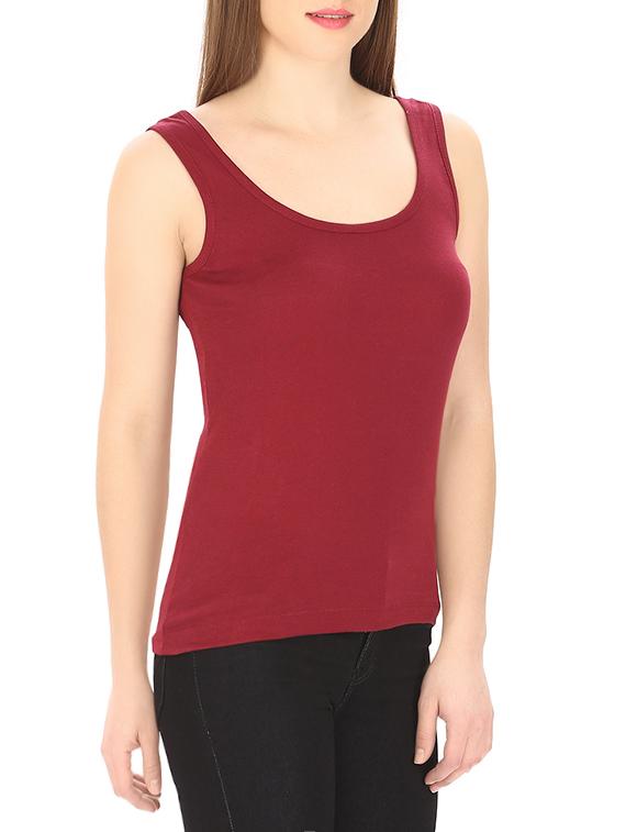 scoop neck solid tank top - 14101361 - Zoom Image - 2