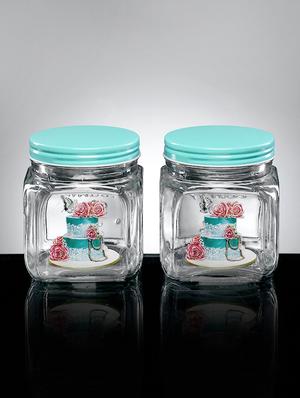 glass mason jar with grey lid - 14101567 - Standard Image - 2
