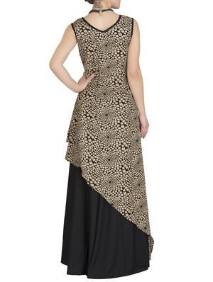 black printed maxi gown - 14104044 - Standard Image - 2