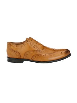 tan leatherette lace-up brouge - 14106045 - Standard Image - 2