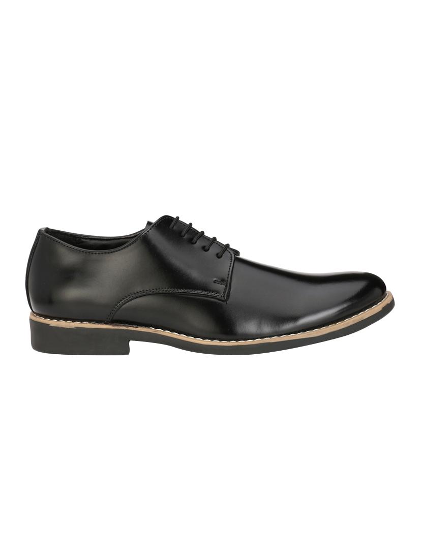 black leatherette lace-up derby - 14106147 - Zoom Image - 2