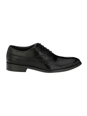 black leatherette lace-up oxford - 14106236 - Standard Image - 2