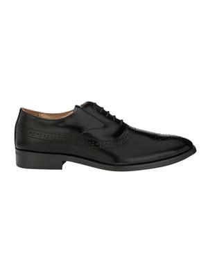 black Leather lace-up oxford - 14106328 - Standard Image - 2