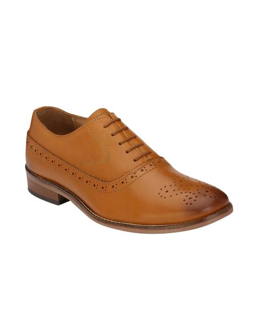 tan leather lace-up oxford - 14106335 - Standard Image - 1