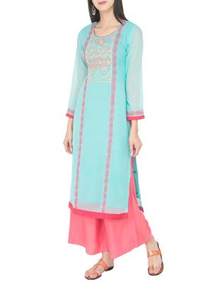 Embroidered straight kurta - 14115086 - Standard Image - 2