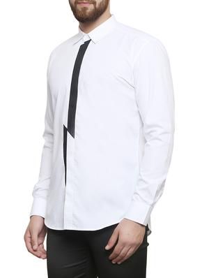 white cotton casual shirt - 14117975 - Standard Image - 2