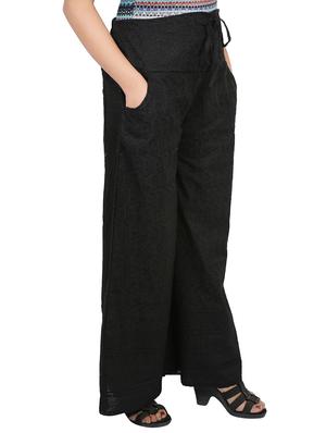 black cotton palazzo - 14118055 - Standard Image - 2