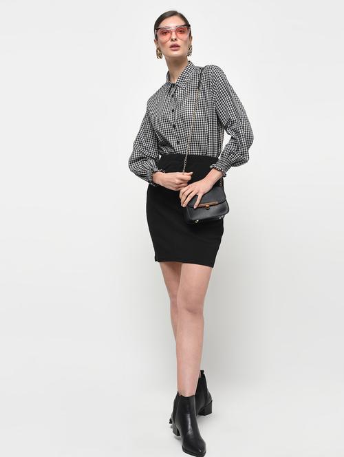 black polyester aline skirts - 14120490 - Standard Image - 1