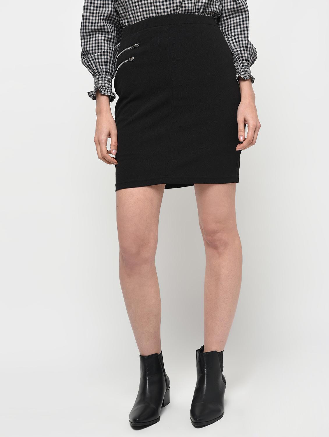 black polyester aline skirts - 14120490 - Zoom Image - 2