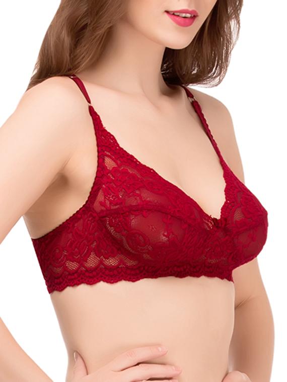 bow patch laced bra - 14125234 - Zoom Image - 2