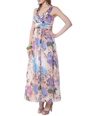 purple floral printed maxi dress - 14125236 - Standard Image - 2