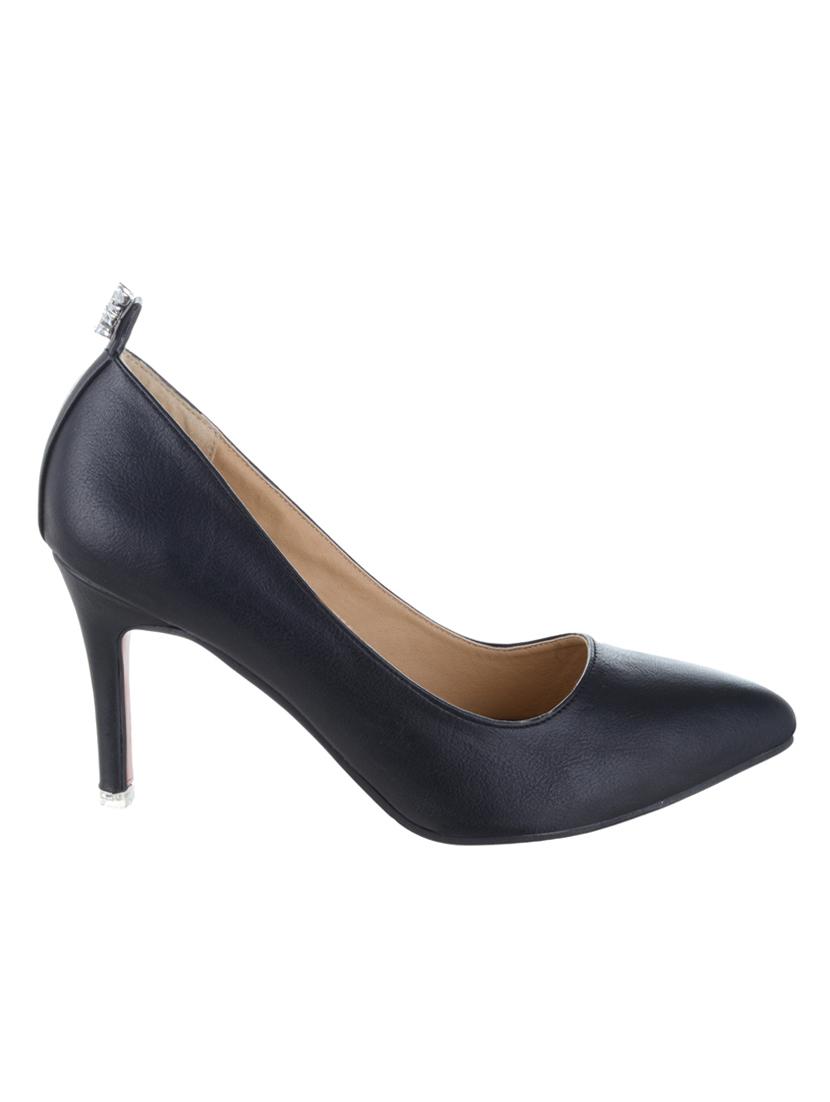 black faux leather slip on pumps - 14125528 - Zoom Image - 2