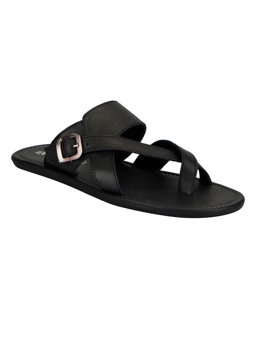 black leatherette slip on slipper - 14127799 - Zoom Image - 2