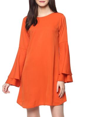bell sleeve criss-cross back dress - 14128804 - Standard Image - 2