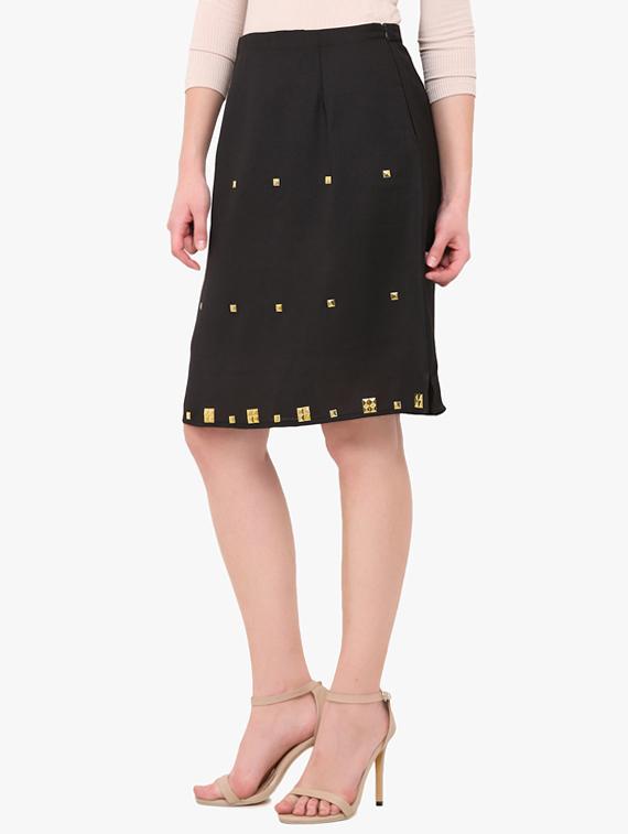 black crepe pencil skirt - 14128827 - Zoom Image - 2