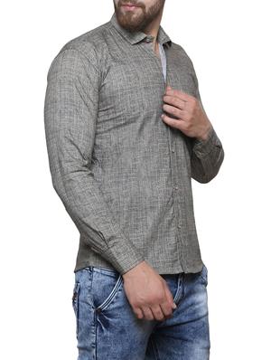 grey cotton casual shirt - 14129277 - Standard Image - 2