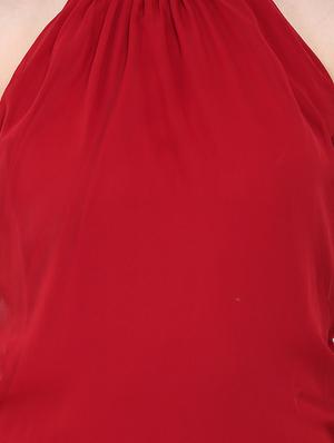 red full leg jumpsuit - 14129757 - Standard Image - 5