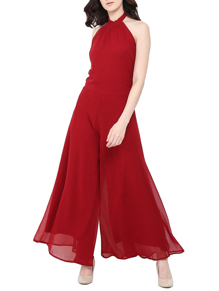 red full leg jumpsuit - 14129757 - Zoom Image - 2