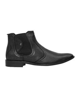 black Leather slip on boots - 14131862 - Standard Image - 2