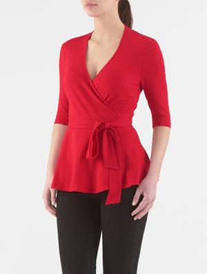 red cotton jersey top - 14132645 - Standard Image - 2