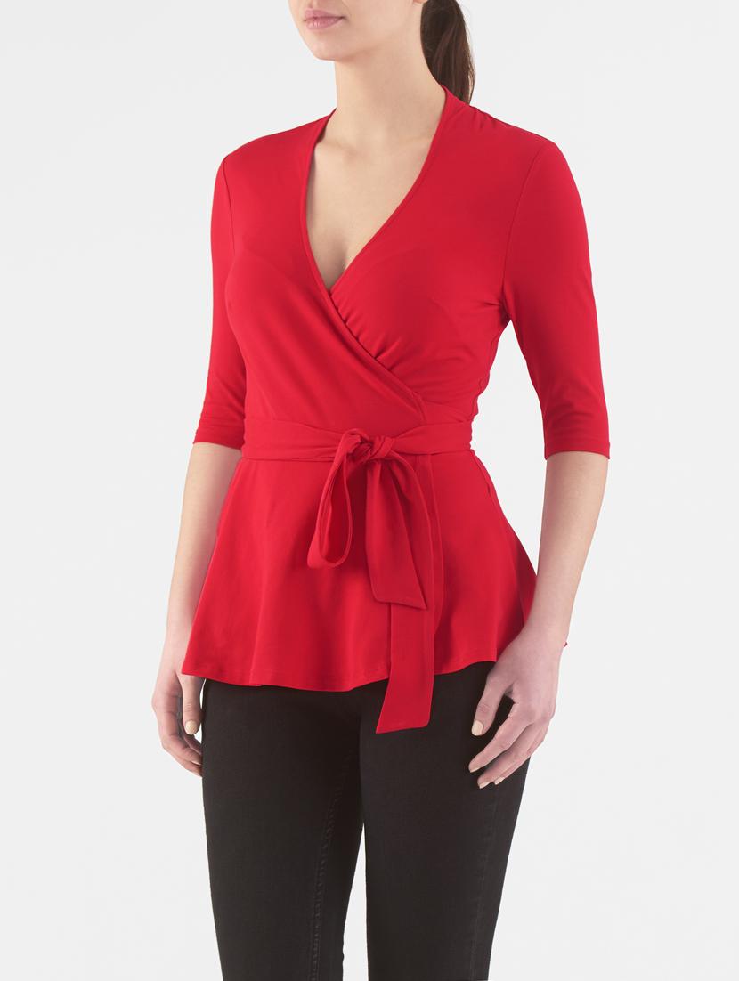 red cotton jersey top - 14132645 - Zoom Image - 2