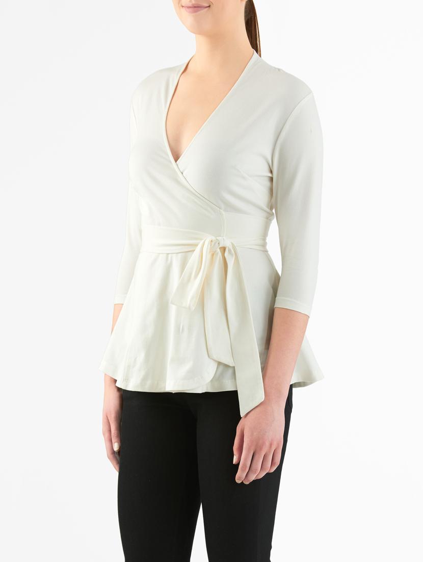 Off White Wrap Style Top - 14132652 - Zoom Image - 2
