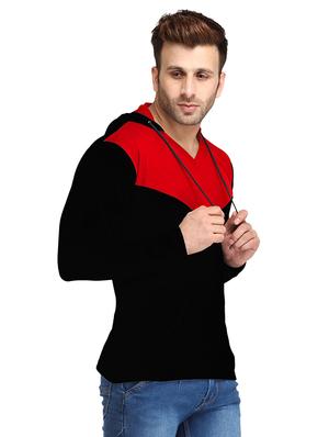 black cotton color block t-shirt - 14134721 - Standard Image - 2