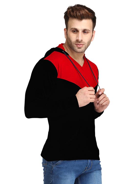 black cotton color block t-shirt - 14134721 - Zoom Image - 2