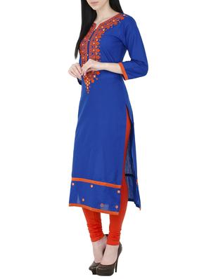 Mirror work straight kurta - 14136147 - Standard Image - 2