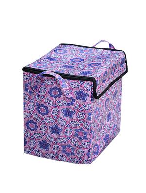 purple printed foldable laundry basket - 14140744 - Standard Image - 2