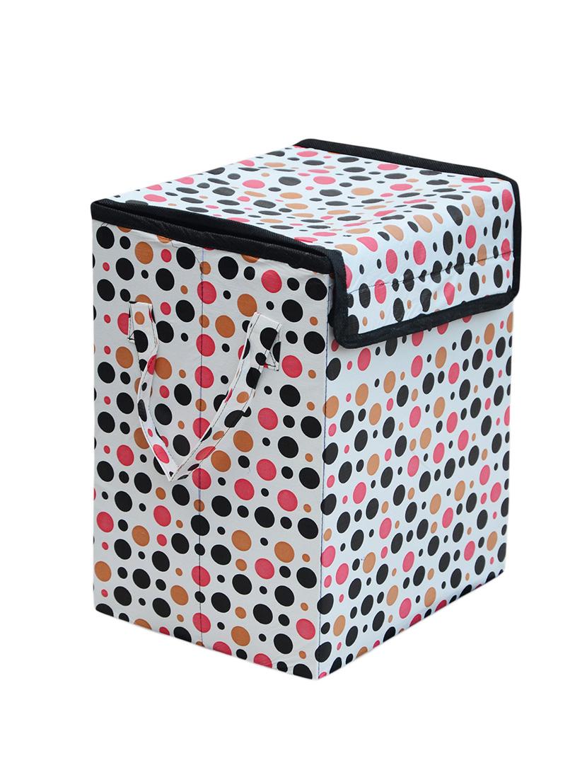 White Circle design Foldable Laundry basket - 14140749 - Zoom Image - 2
