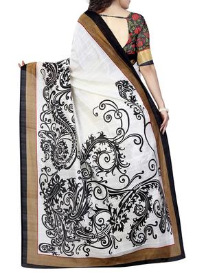 white silk bhagalpuri saree with blouse - 14154438 - Standard Image - 2