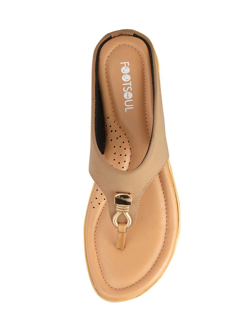 brown pu slippers - 14154532 - Zoom Image - 5