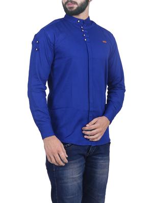 blue cotton casual shirt - 14155990 - Standard Image - 2