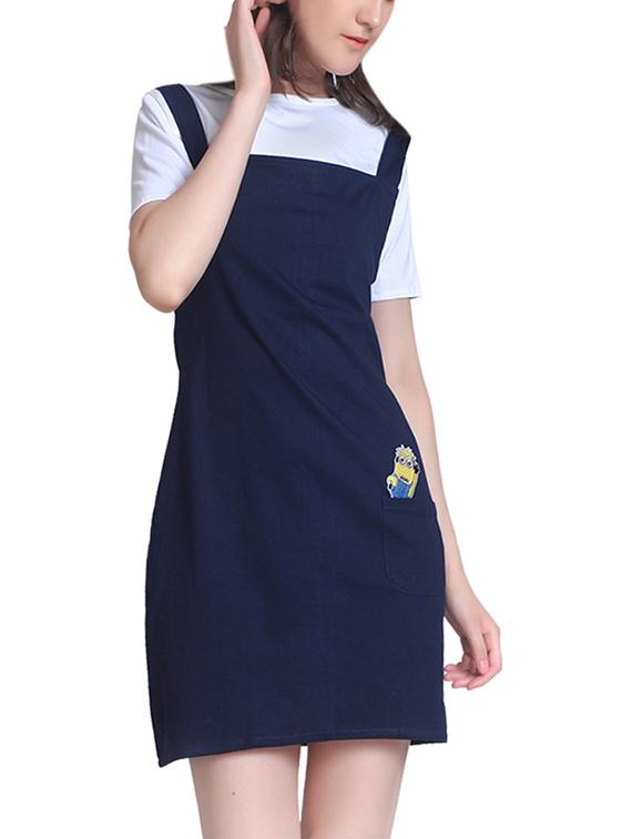 navy blue cotton a-line dress - 14157674 - Zoom Image - 2