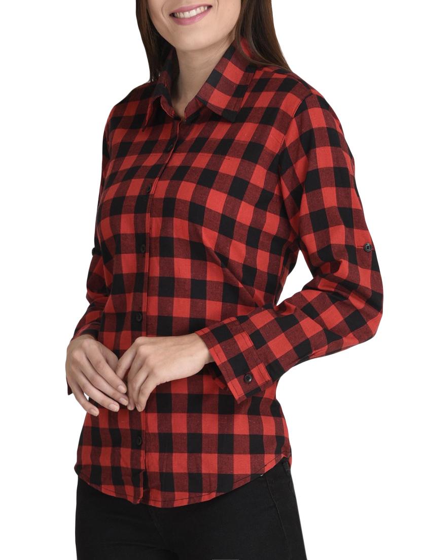 red cotton straight shirt - 14167940 - Zoom Image - 2