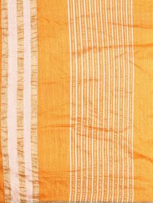 mustard tussar silk printed saree with blouse - 14173001 - Standard Image - 2