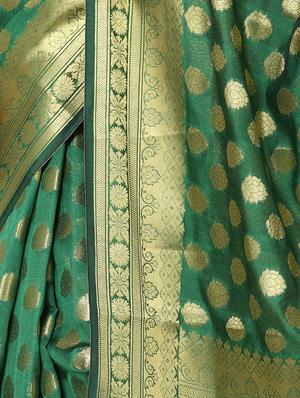 Zari motifs banarasi saree with blouse - 14173659 - Standard Image - 2