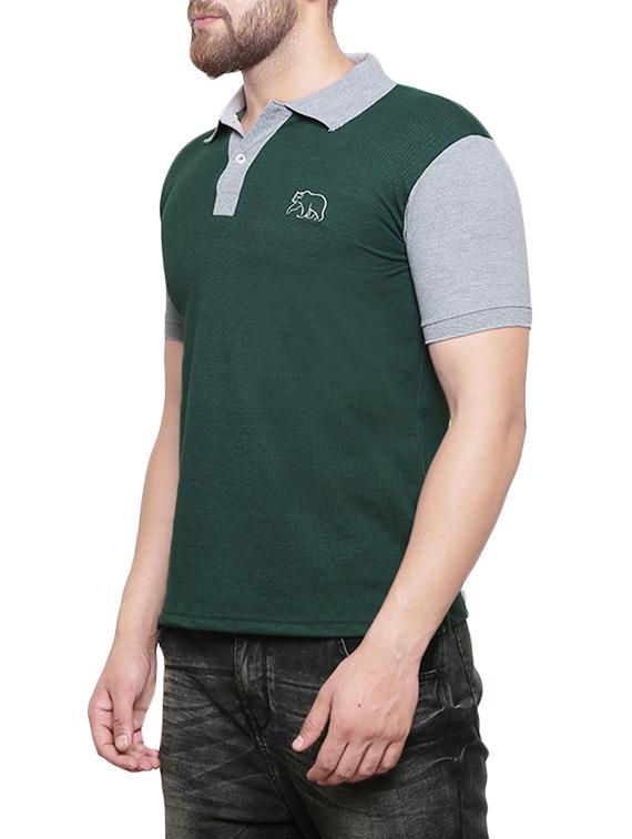 green cotton color block t-shirt - 14173925 - Zoom Image - 2