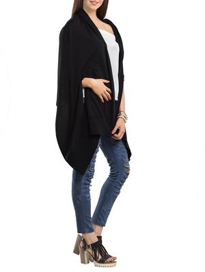 solid black cotton shrug - 14178412 - Standard Image - 2