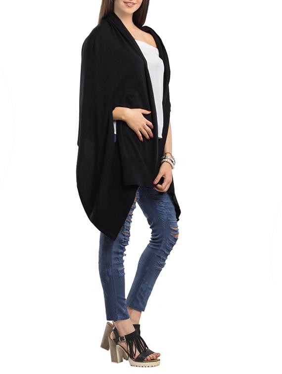 solid black cotton shrug - 14178412 - Zoom Image - 2
