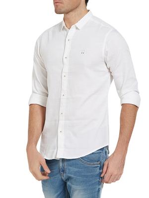 white cotton casual shirt - 14181536 - Standard Image - 2