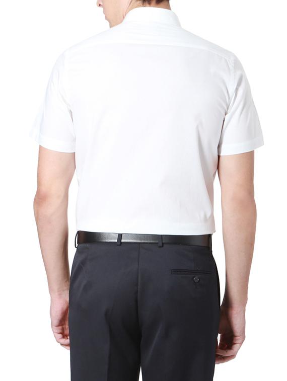 white cotton blend formal shirt - 14185771 - Zoom Image - 2