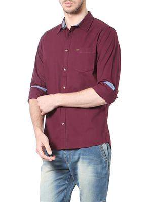 red cotton casual shirt - 14188754 - Standard Image - 2