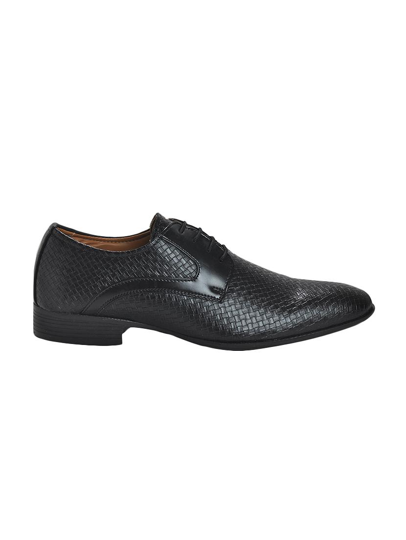 black Leatherette lace-up derby - 14190054 - Zoom Image - 2