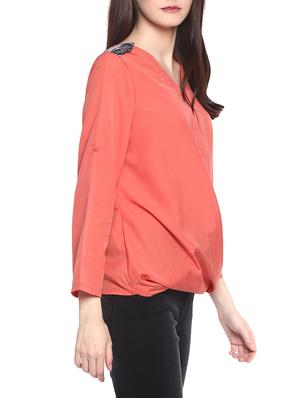 peach poly crepe top - 14191105 - Standard Image - 2