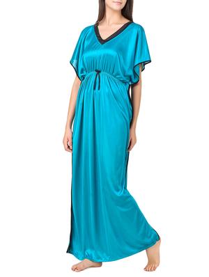 solid blue satin gown - 14192058 - Standard Image - 2