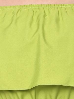 green crepe off shoulder dress - 14192188 - Standard Image - 5